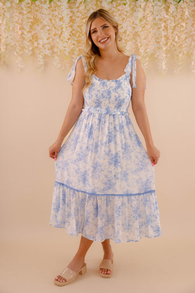 Like A Wish Midi Dress-Blue
