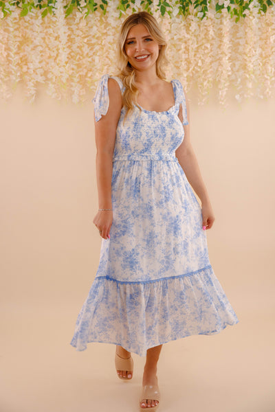 Like A Wish Midi Dress-Blue