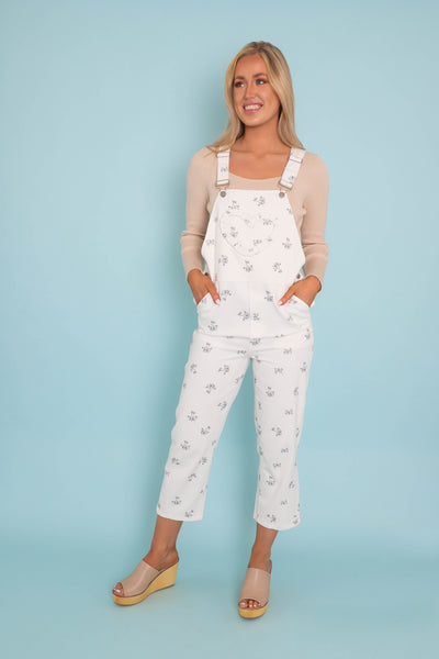 Women's Flower Print Overalls- Women's Cotton Overalls- Storia Overalls