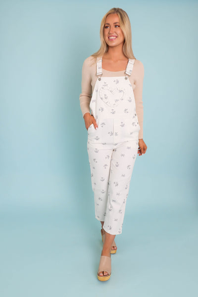 Women's Flower Print Overalls- Women's Cotton Overalls- Storia Overalls