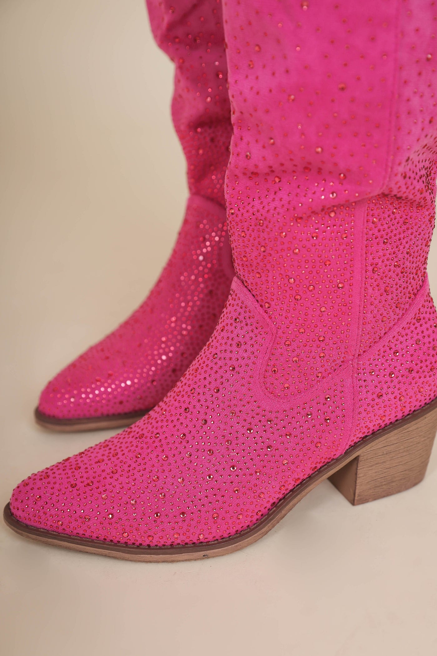 Hot Pink Tall Western Boots- Pink Rhinestone Boots- Pierre Dumas Hot Pink Boots