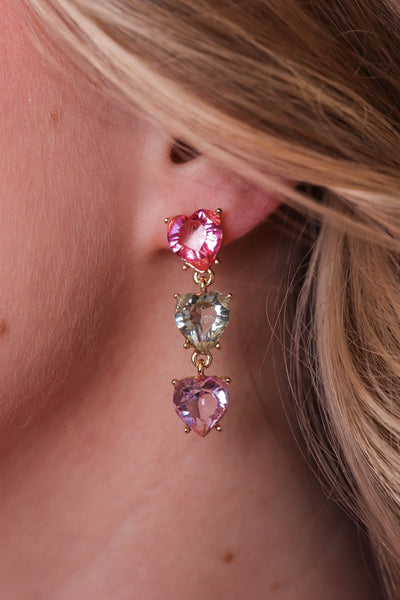 Glittering Heart Earrings