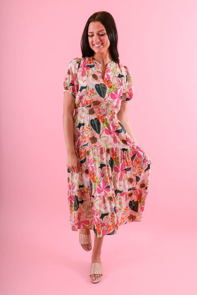 Floral Midi Dress- Tropical Midi Dress