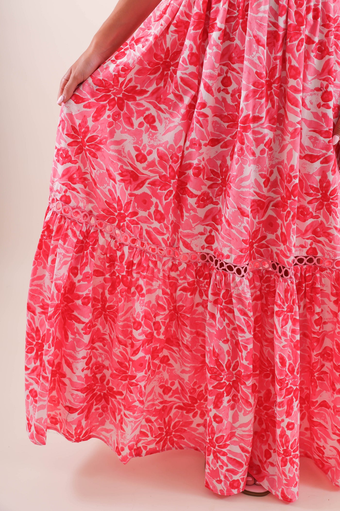 Coral Floral Maxi Dress - Floral Beach Dress