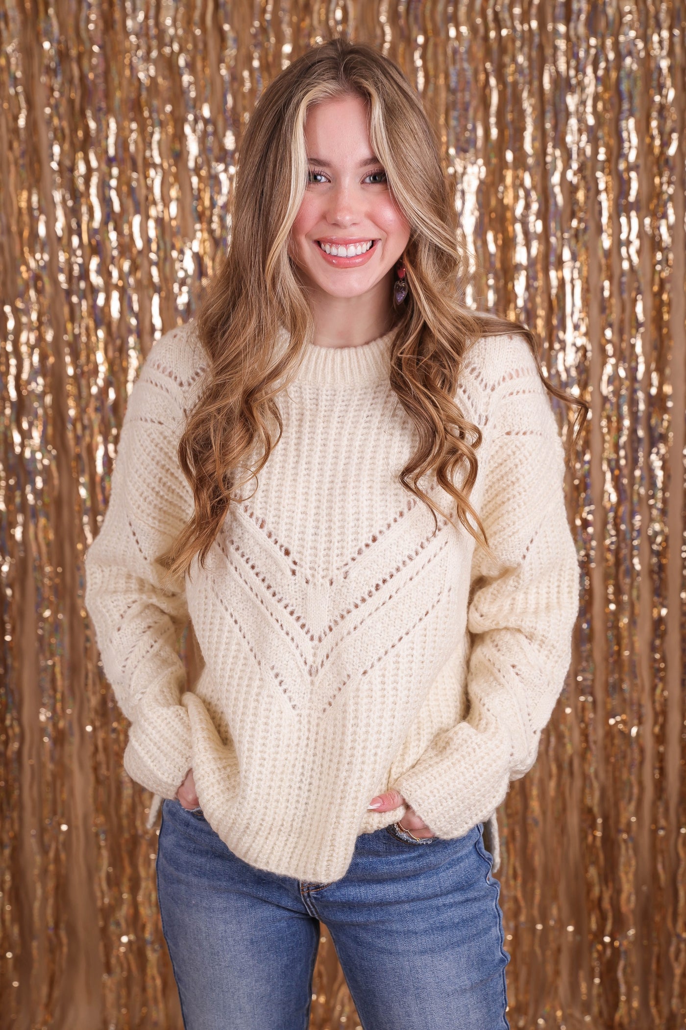 Women's Oversized Knit Sweater- Women's Soft Ivory Sweater- Be Cool Sweaters