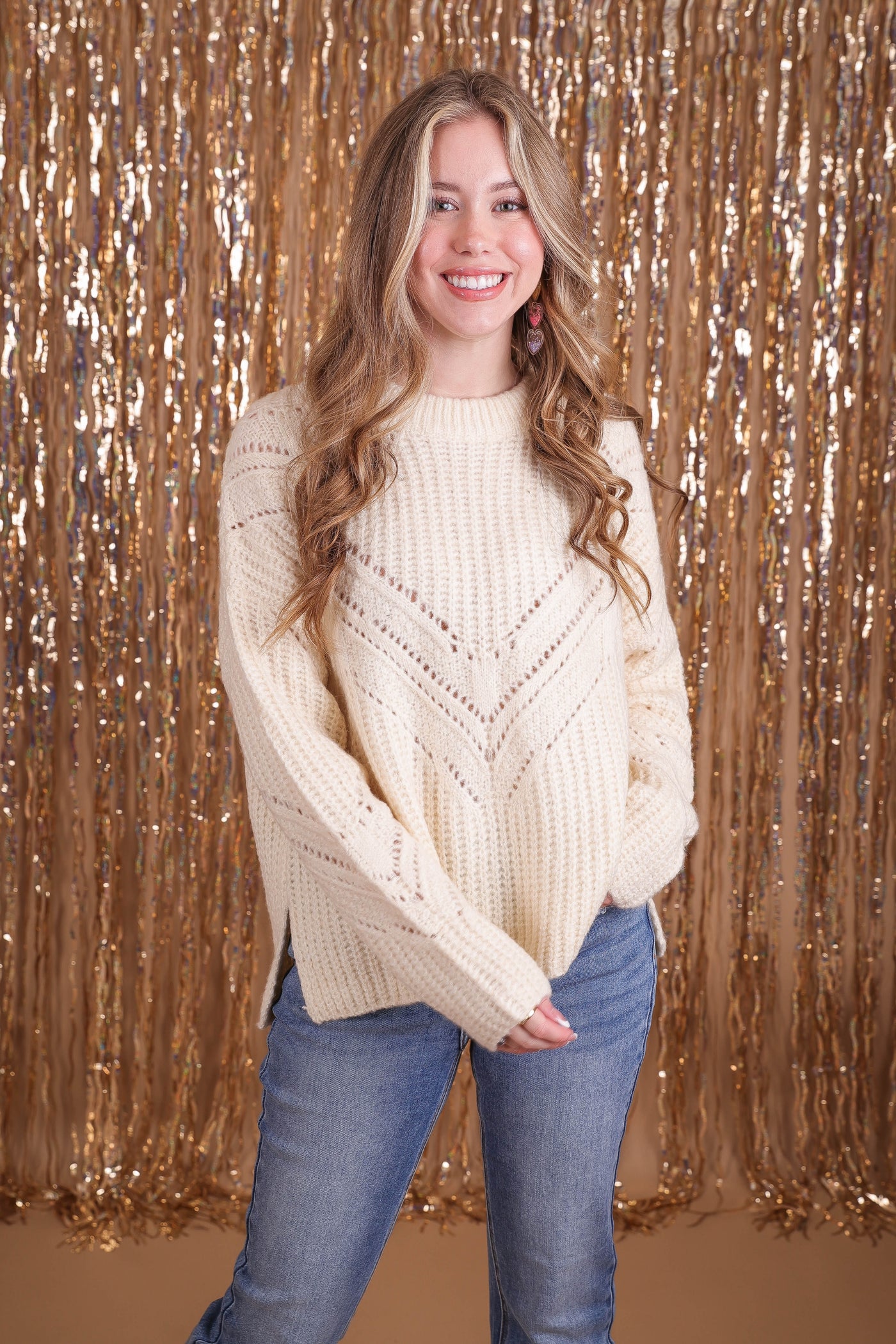 Women's Oversized Knit Sweater- Women's Soft Ivory Sweater- Be Cool Sweaters