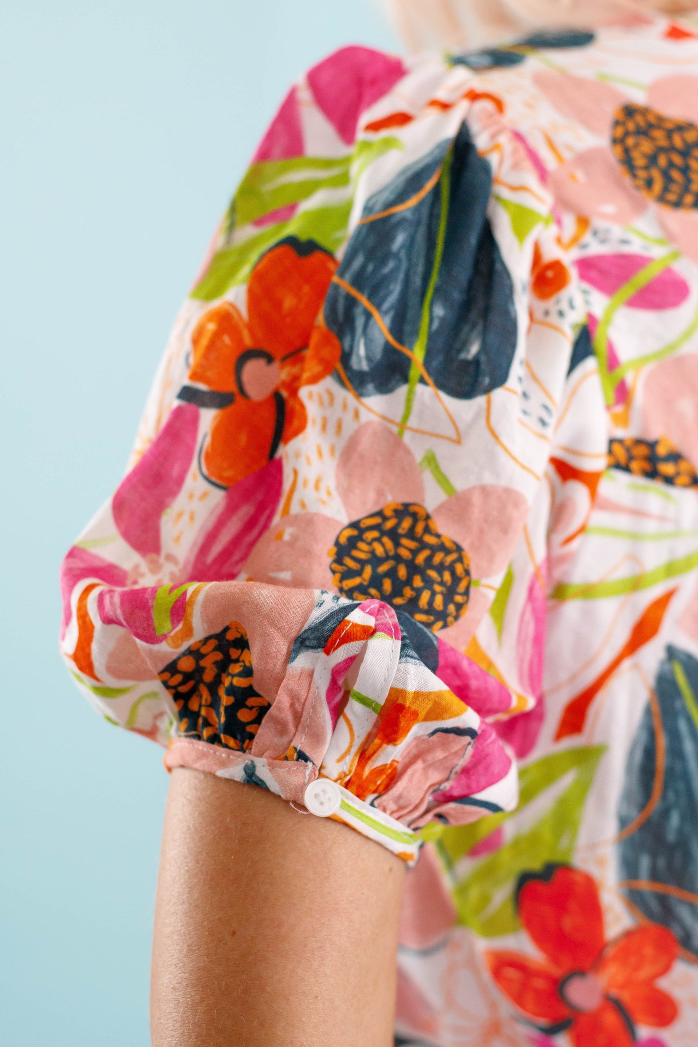 Women's Floral Button Down Blouse - Preppy Tropical Blouse- Floral Top by Fate