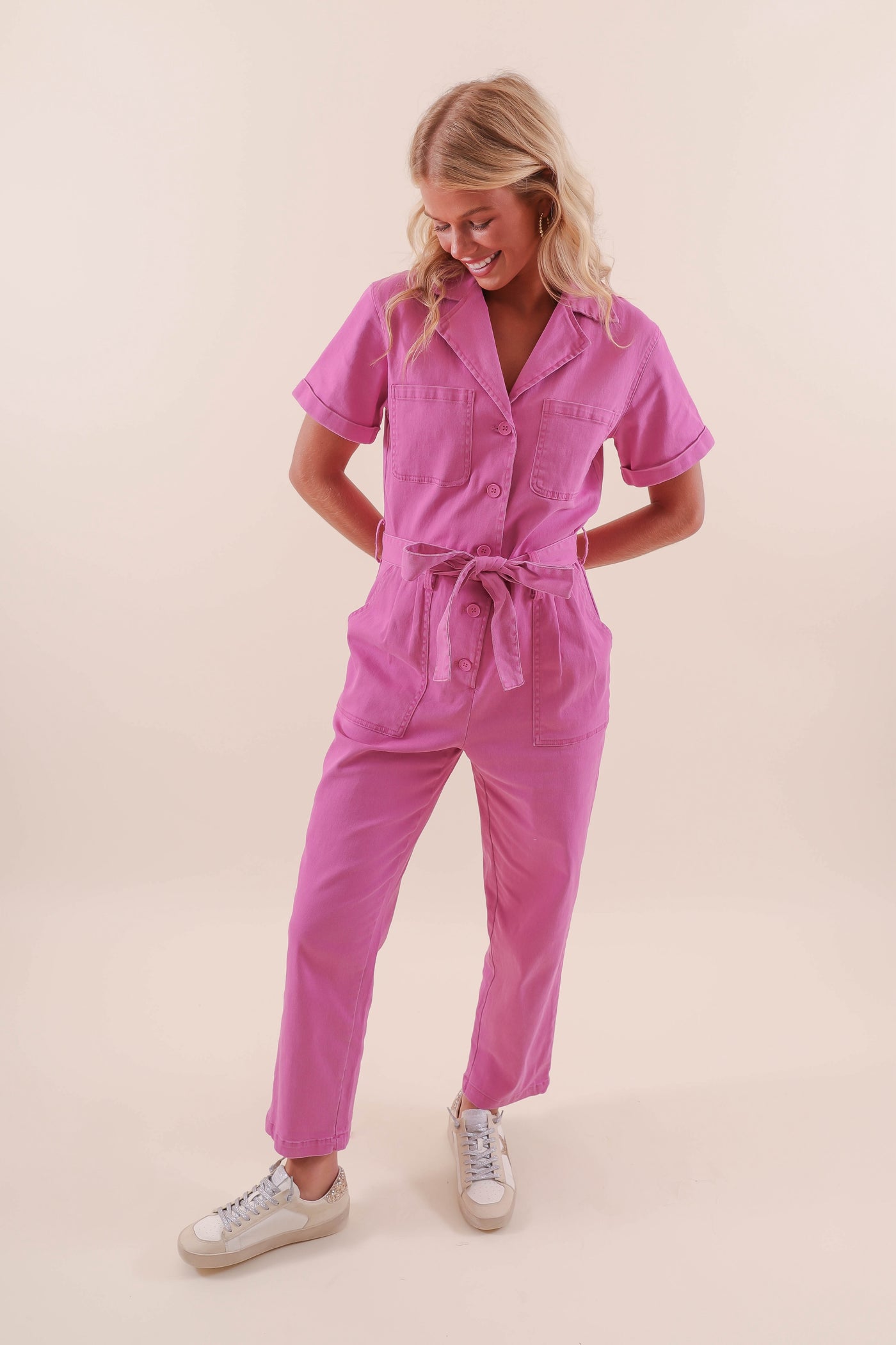 Magenta Jumpsuit- Women's Purple Utility Jumpsuit- Women's Cotton Jumpsuit- Skies Are Blue Jumpsuit