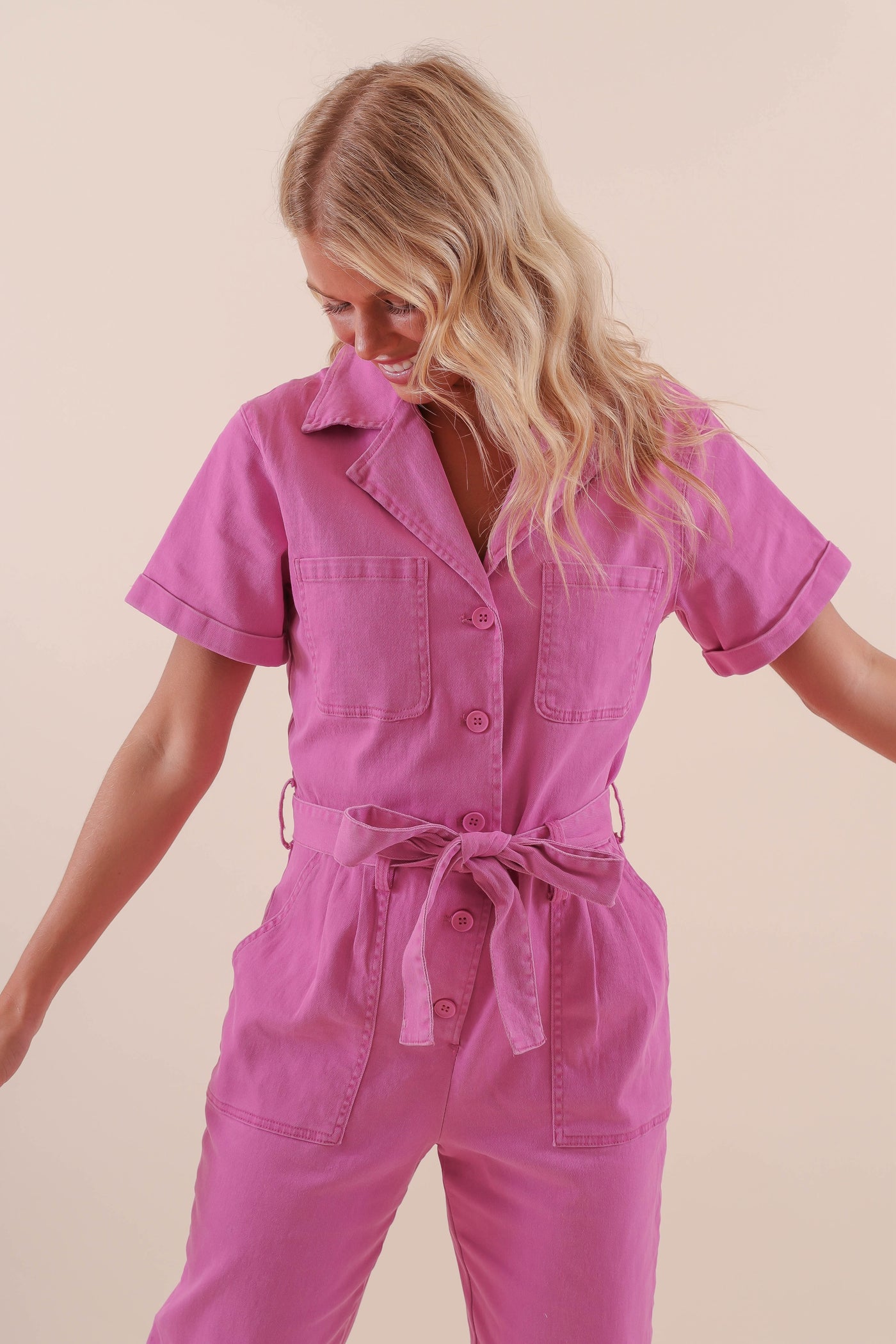 Magenta Jumpsuit- Women's Purple Utility Jumpsuit- Women's Cotton Jumpsuit- Skies Are Blue Jumpsuit