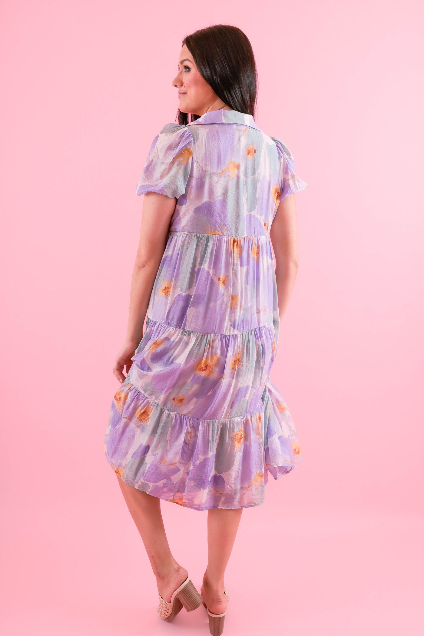 Lavender Floral Midi Dress- TCEC Floral Dress