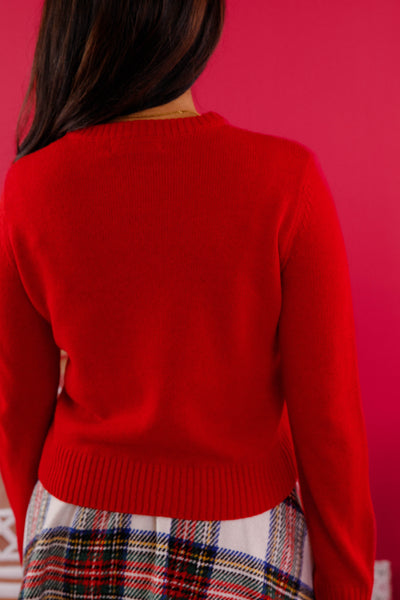 Knitted Sweater With Teddy Bear- Knit Sweater with Skiing Teddy Bear- The Vintage Shop Skiing Bear Sweater