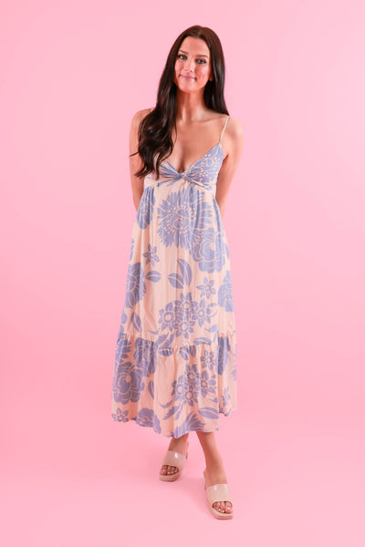 Women's Vacation Dresses- Tropical Print Dress