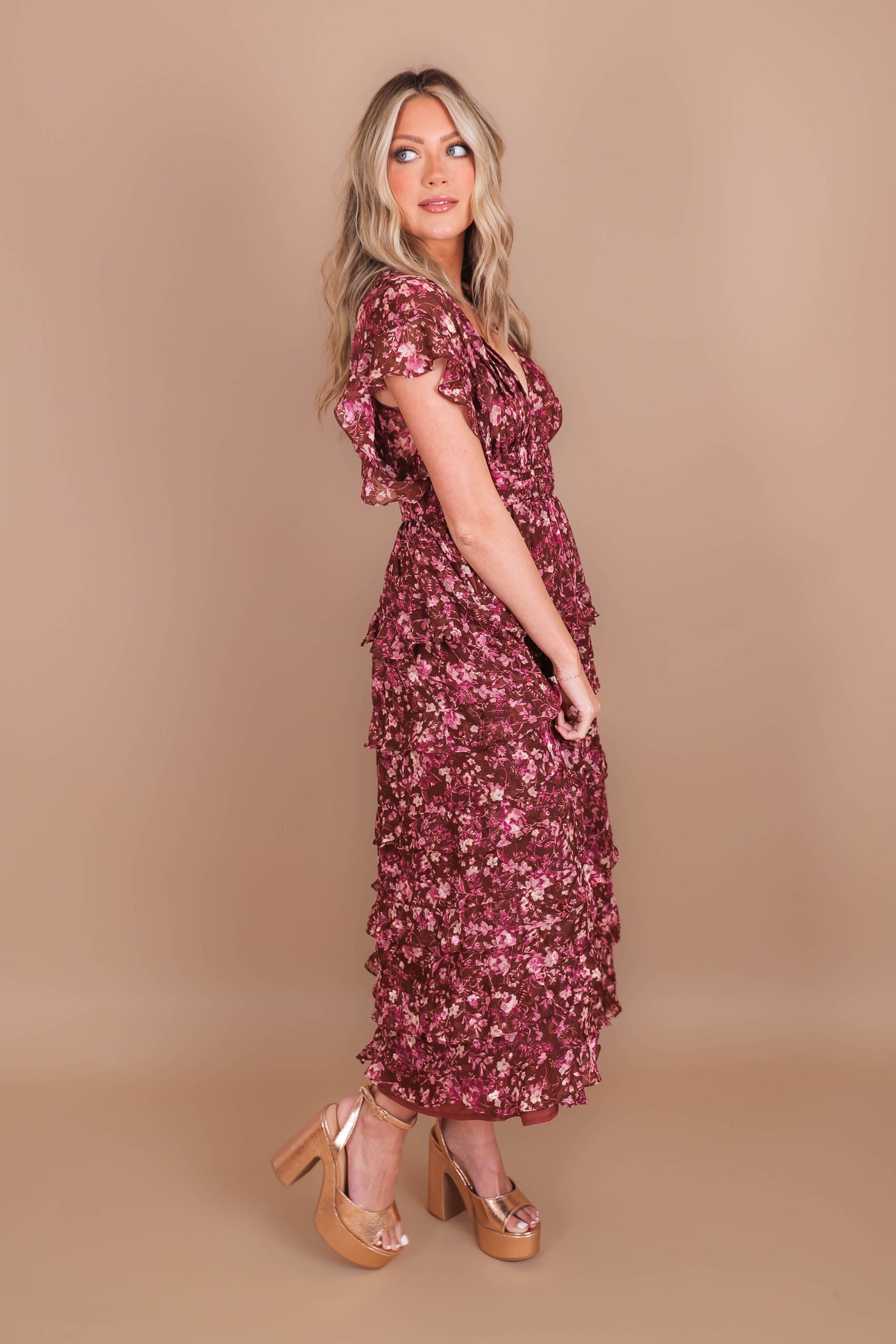 Women's Gorgeous Midi Dress- Women's Floral Print Midi- Storia Midi Dresses