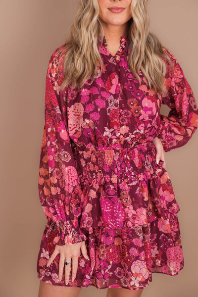 Women's Floral Mini Dress- Women's Ruffle Mini Dress- FATE Dresses