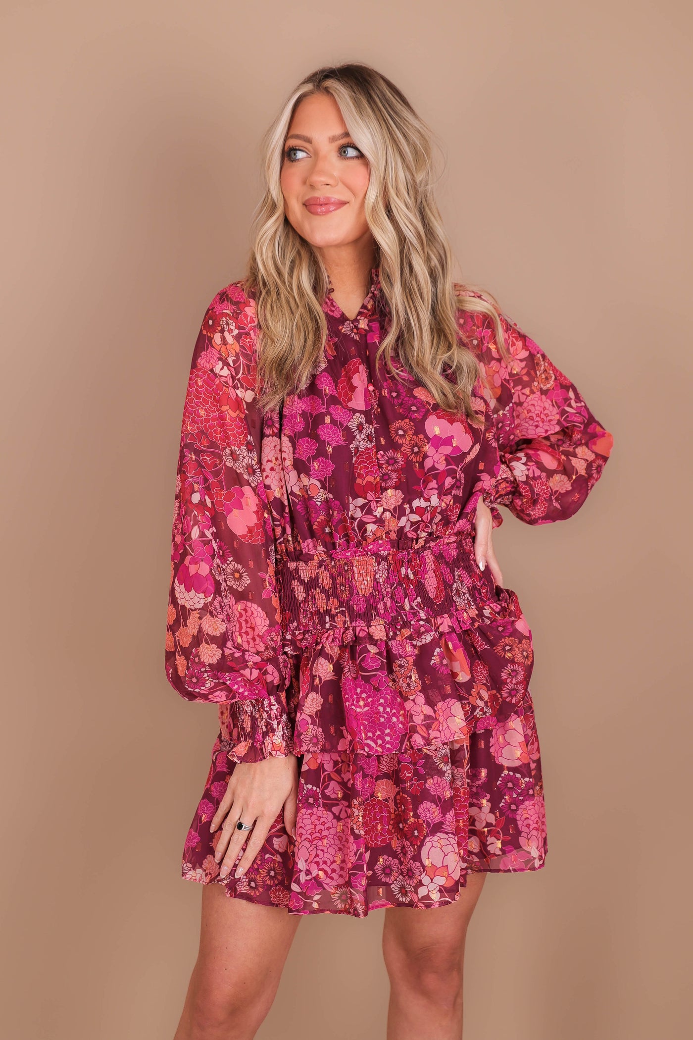 Women's Floral Mini Dress- Women's Ruffle Mini Dress- FATE Dresses