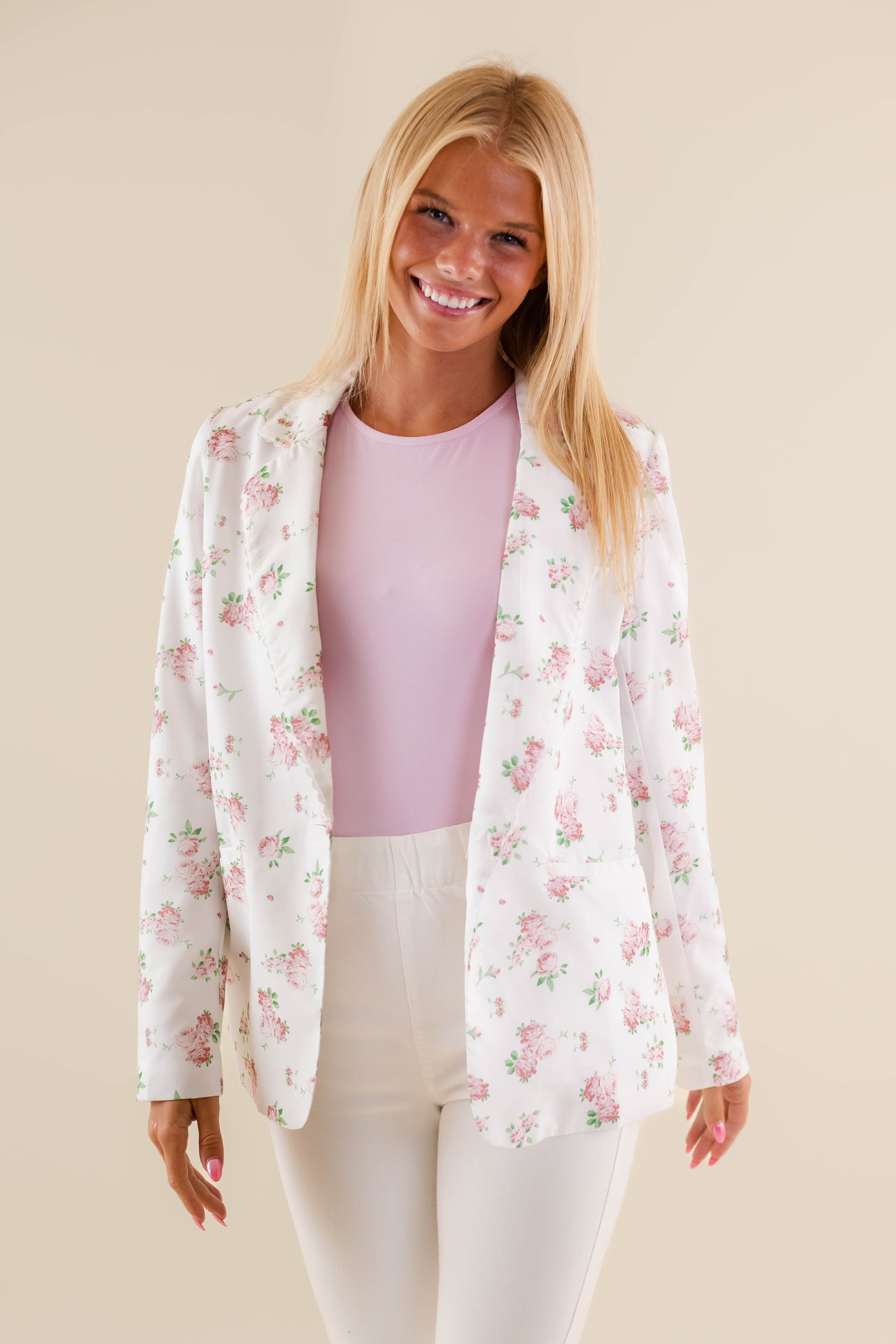 Floral Prink Blazer- Pink TCEC Blazer- LoveShack Blazer