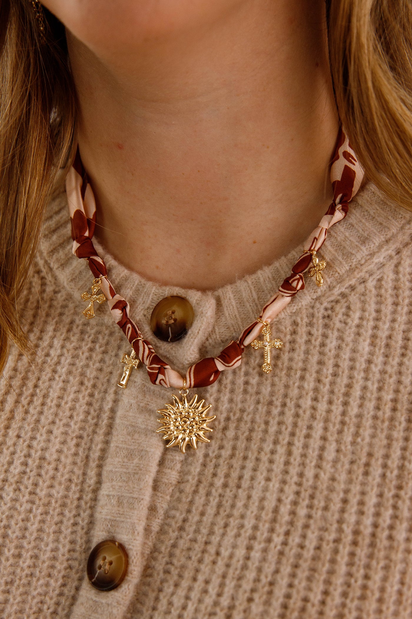 When in Rome Bandana Charm Necklace