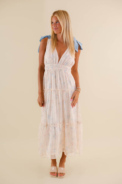 Feminine Midi Dress- Ribbon Midi Dress- Storia Dresses