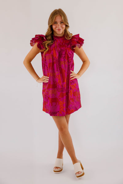 Cheetah Print Mini Dress- Women's Printed Fall Dress- SugarLips Dresses