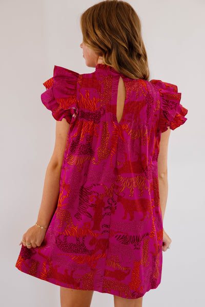 Cheetah Print Mini Dress- Women's Printed Fall Dress- SugarLips Dresses