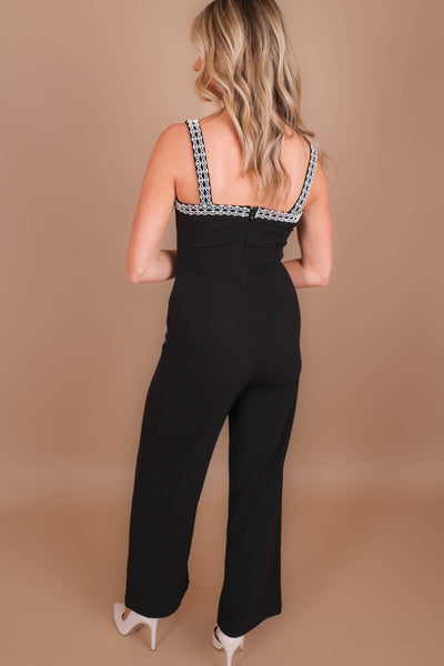 Women's Black Jumpsuit- Women's Rhinestone Black Jumpsuit- Fore Collection Jumpsuit