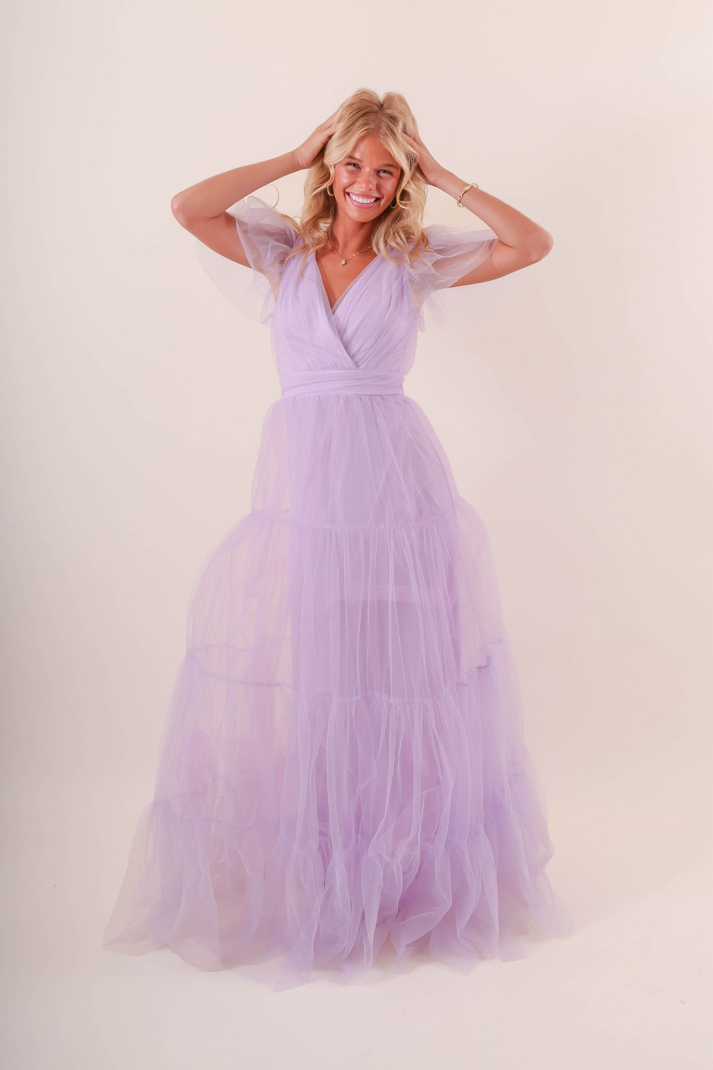 Women's Purple Tulle Gown- Women's Lilac Tulle Maxi Dress- Women's Special Occasion Tulle Dresses