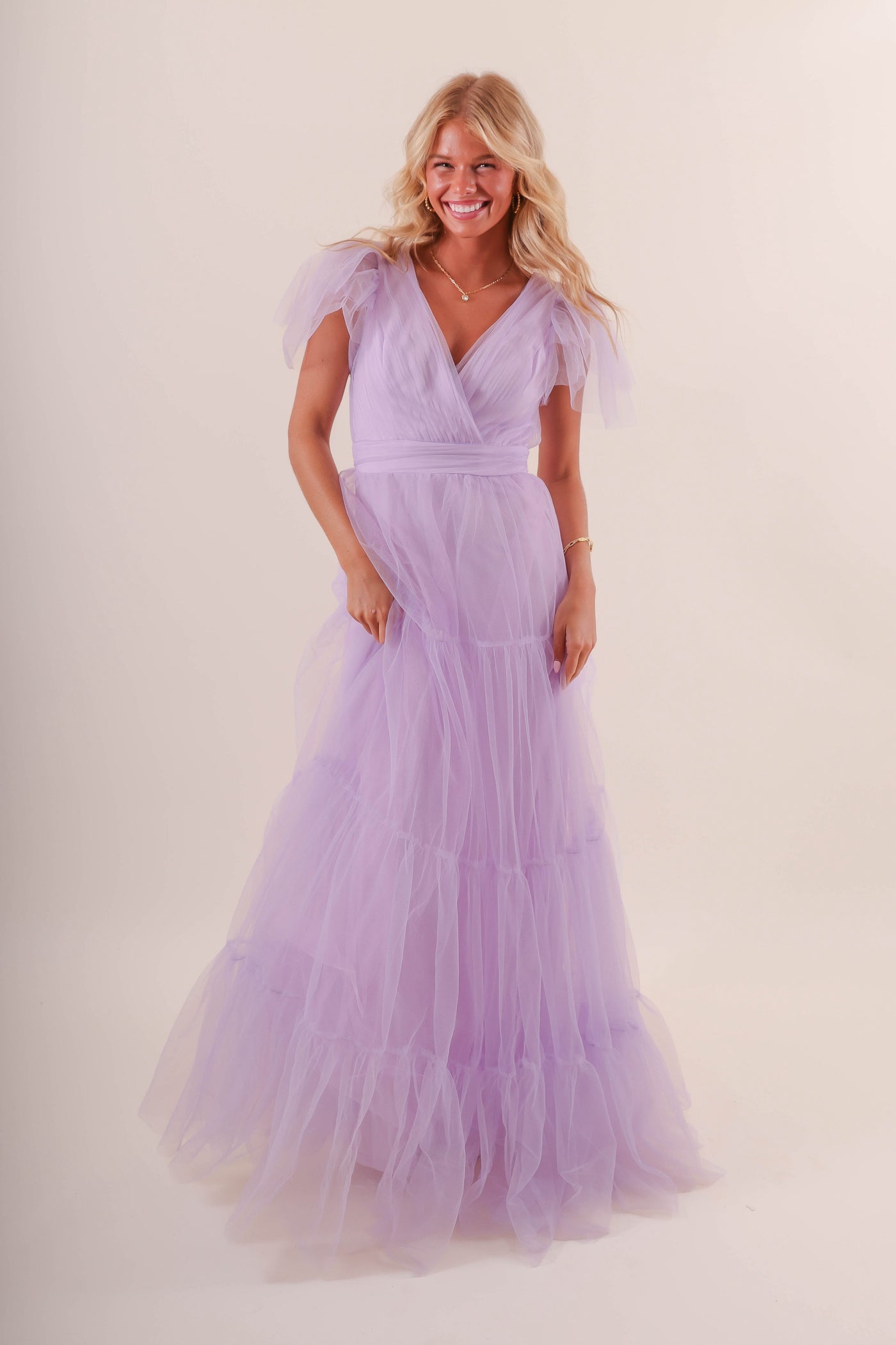 Women's Purple Tulle Gown- Women's Lilac Tulle Maxi Dress- Women's Special Occasion Tulle Dresses