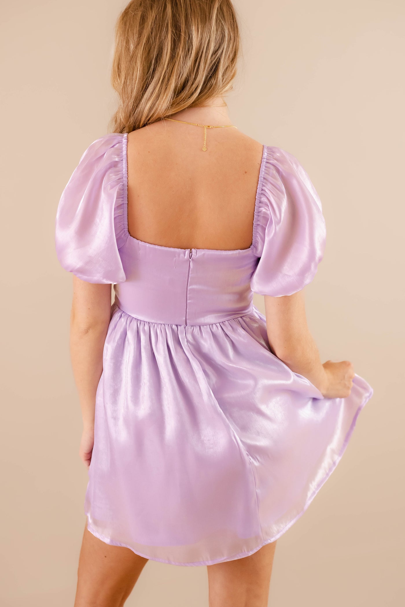 Lilac Mini Dress For Women- Rosette Dress- Lena Dresses