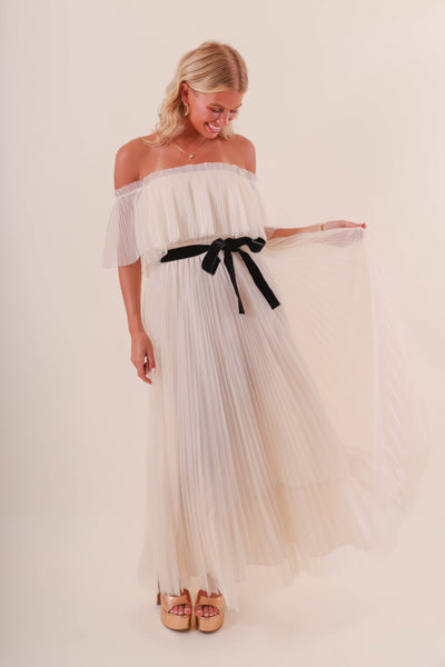 Women's Formal Tulle Dress- Women's Chic Tulle Maxi Dress- Mable Tulle Dress