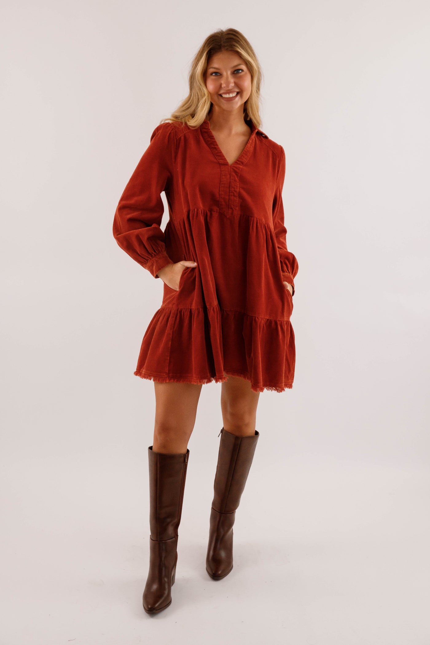 Hope of It All Dress-Rust
