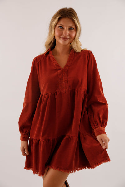 Hope of It All Dress-Rust