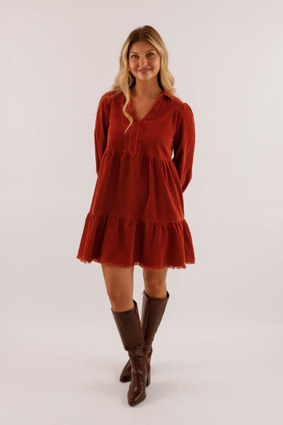 Hope of It All Dress-Rust
