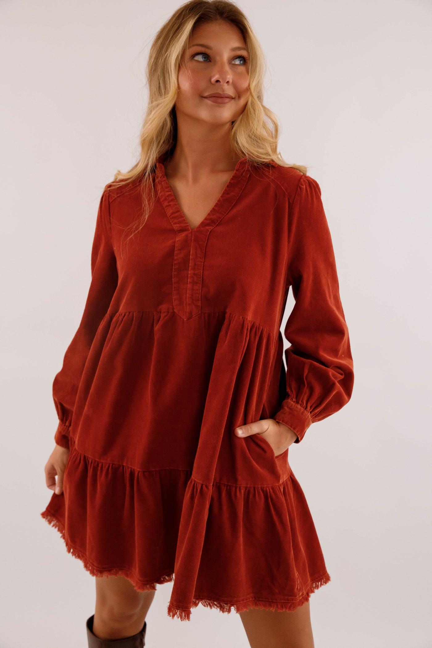 Hope of It All Dress-Rust