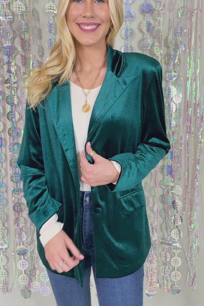 Leave Me Breathless Blazer-Hunter Green