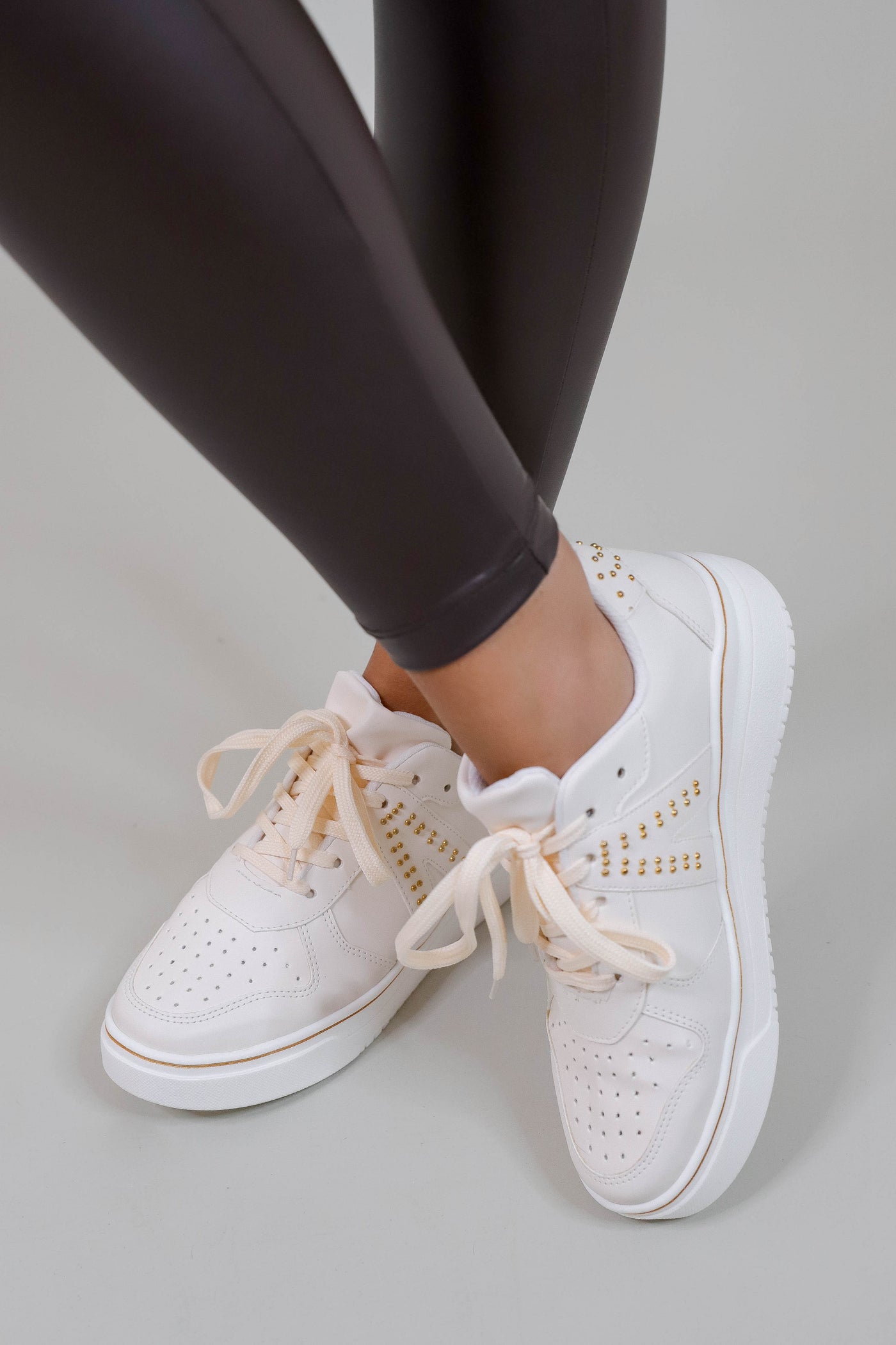 Women's Trendy White Sneakers- V Sneakers- Designer Inspired Sneakers