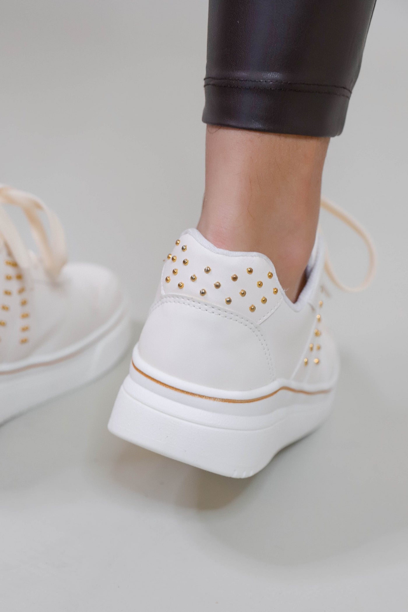 Women's Trendy White Sneakers- V Sneakers- Designer Inspired Sneakers