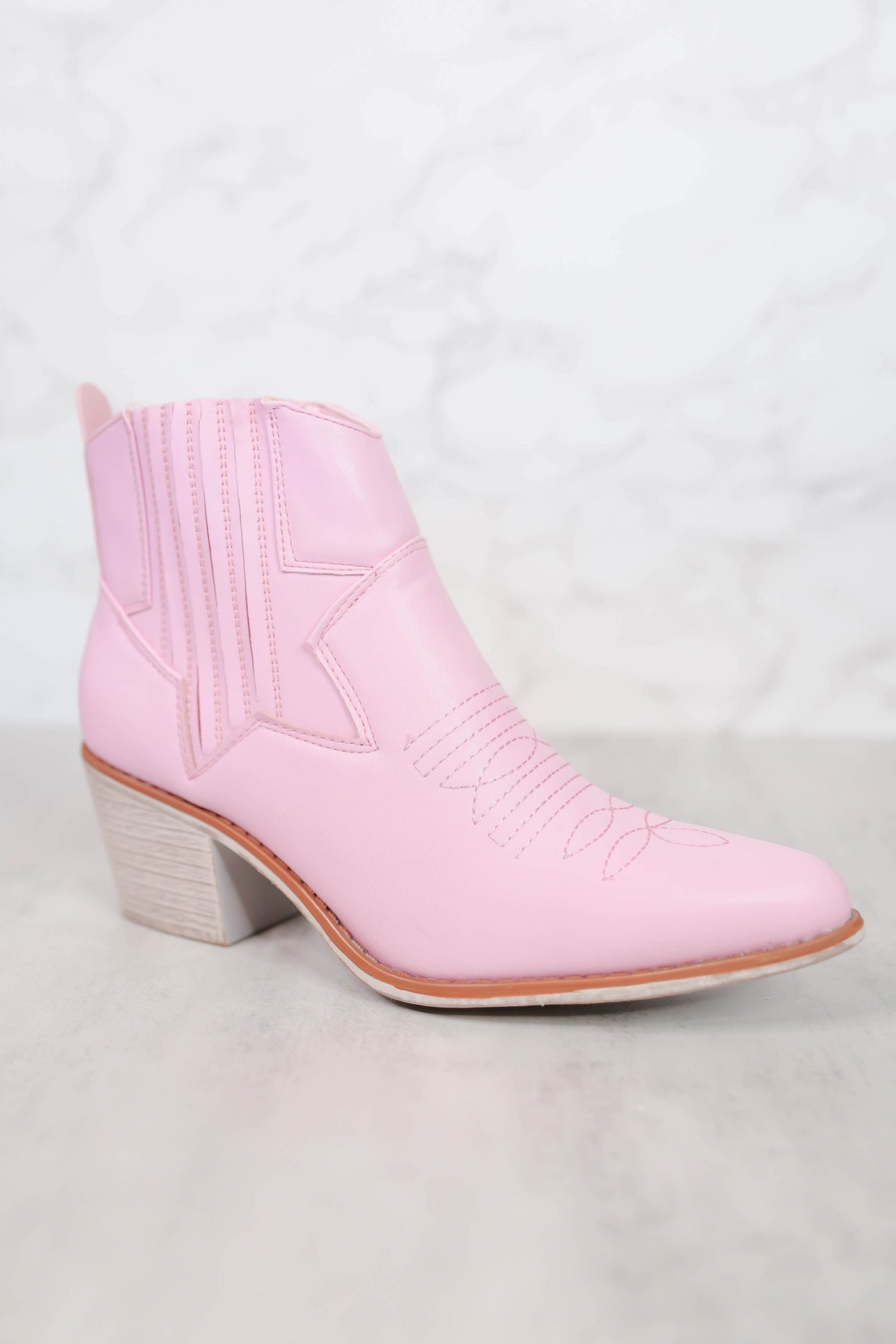 Blush Pink Women's Booties- Pink Western Booties- Pink Short Boots