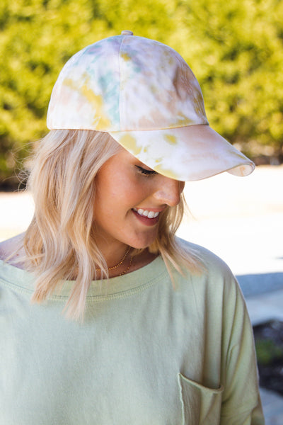 Women's Pastel Tie Dye Hat- Fun Tie Dye Baseball Cap- $18