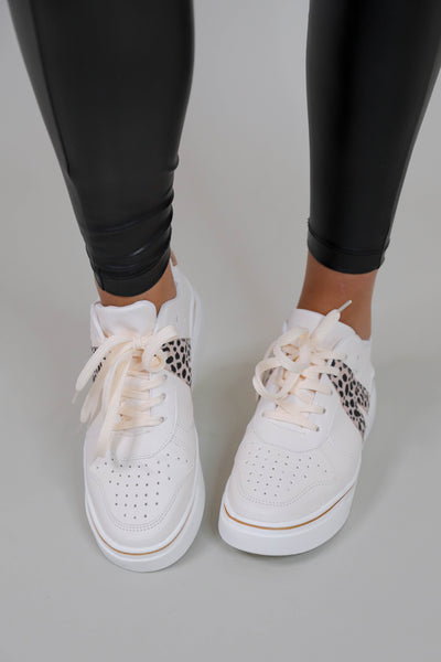 Women's Trendy White Sneakers- V Sneakers- Designer Inspired Sneakers