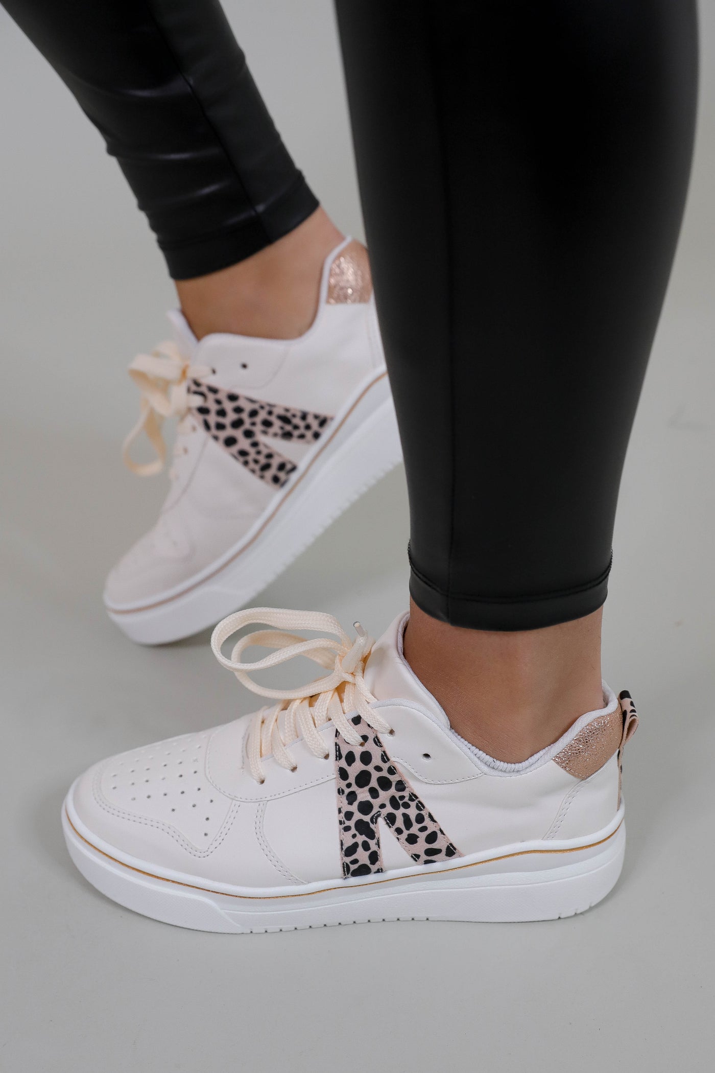 Women's Trendy White Sneakers- V Sneakers- Designer Inspired Sneakers