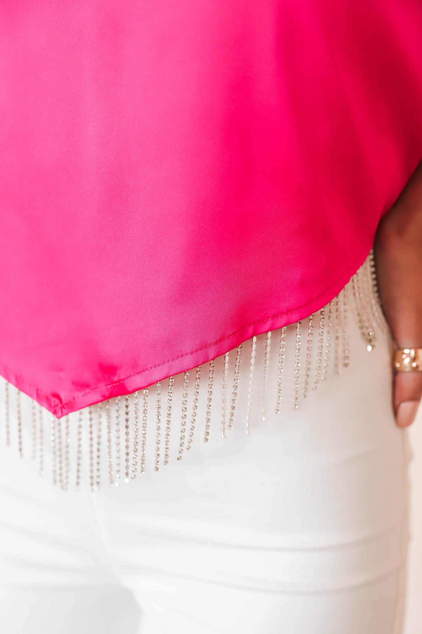 Rhinestone Fringe Top- Sleeveless Rhinestone Blouse- Tops For Nashville- Blue B Rhinestone Tank