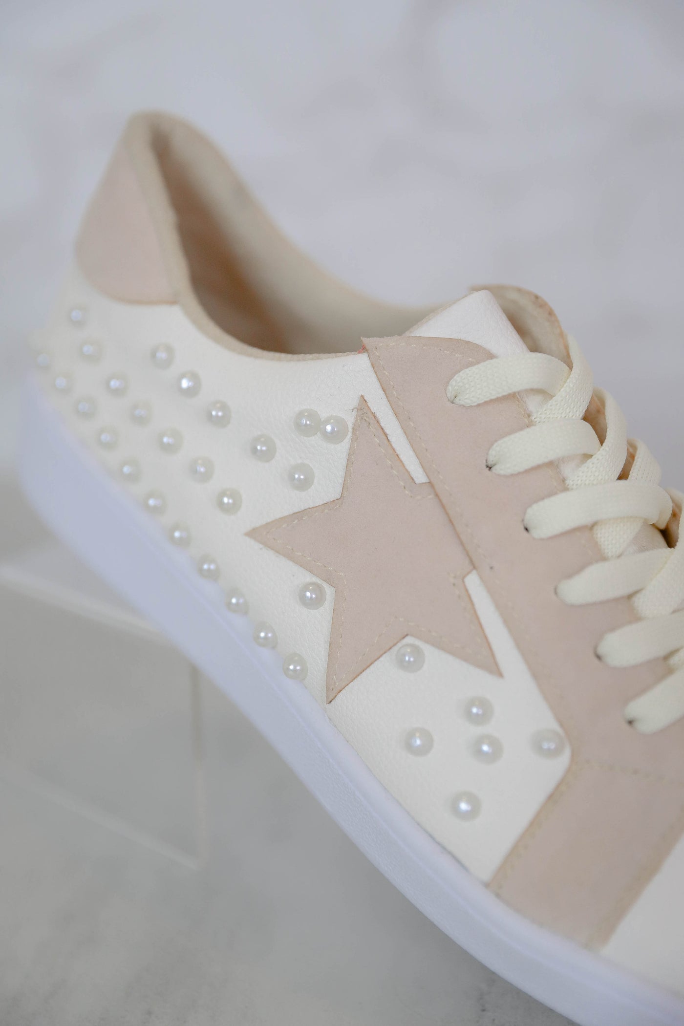 Trendy Star Sneakers- Women's Pearl Star Sneakers- Ivory Star Sneakers