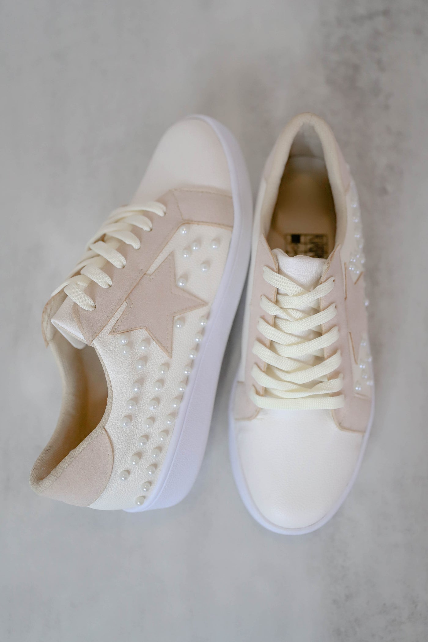 Trendy Star Sneakers- Women's Pearl Star Sneakers- Ivory Star Sneakers