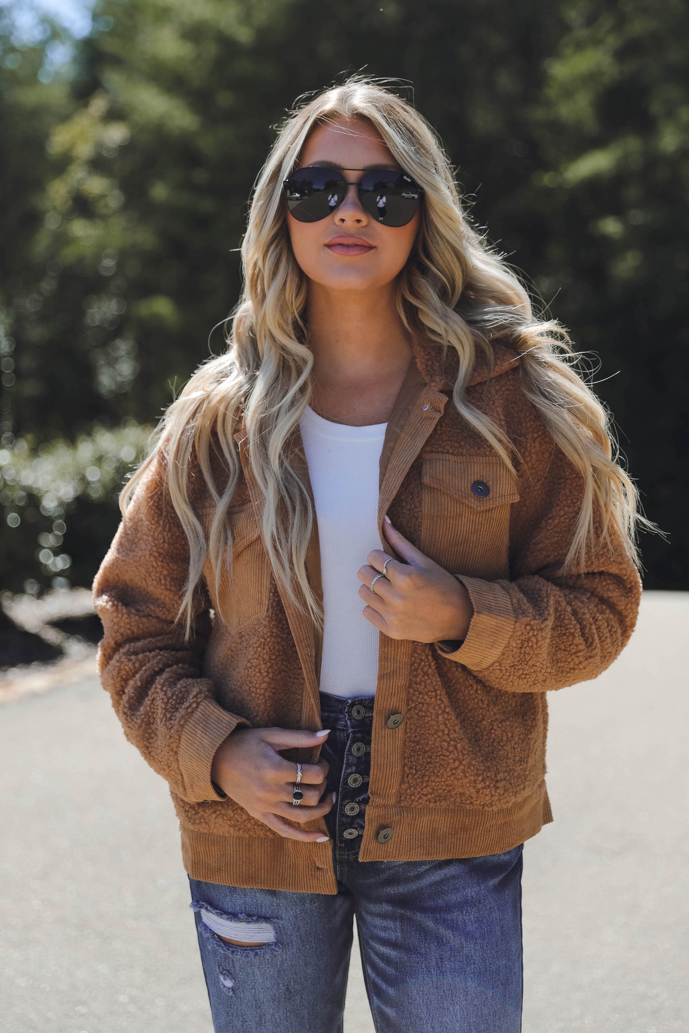 Women's Brown Sherpa Jacket- Trendy Sherpa Jacket- Women's Oversized Fall Jackets