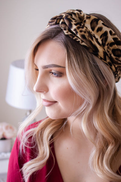 Leopard Print Headband- Trendy Knotted Leopard Headband- $10