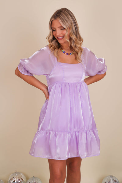 Lilac Organza Dress- Metallic Purple Tulle Dress- Speak Now Era Dress